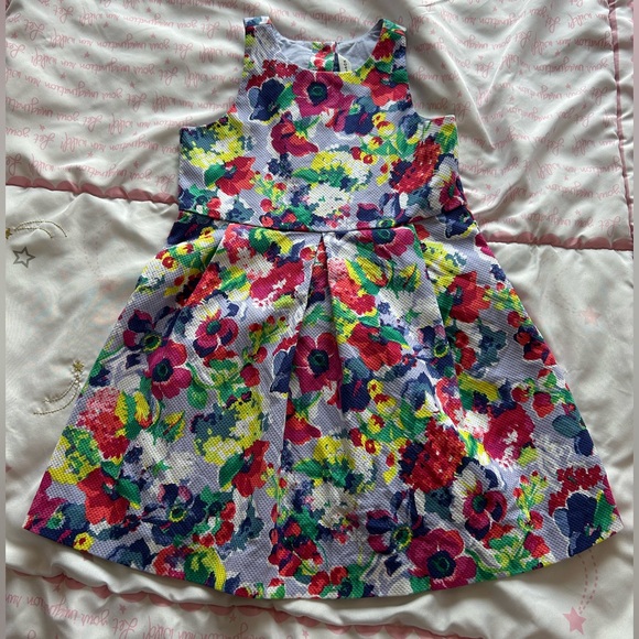 Janie and Jack Other - 4, Janie and Jack Pink and Blue Pleated Sundress Sleeveless Halter